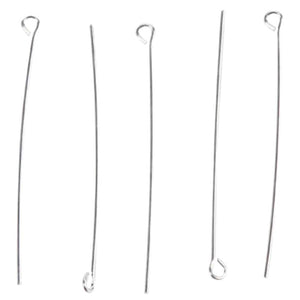 Eye Pins Sterling Silver Plated 2 inches 20 pieces 