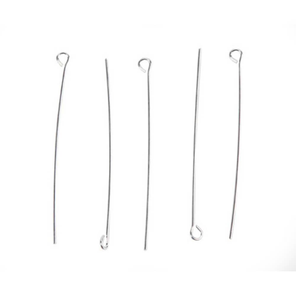 Eye Pins Sterling Silver Plated 2 inches 20 pieces 