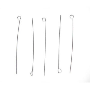 Eye Pins Sterling Silver Plated 2 inches 20 pieces