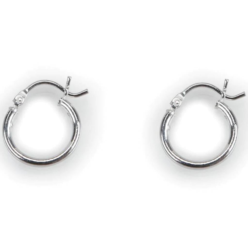 EARRINGS HINGE HOOP SILVER 17MM SILVER 