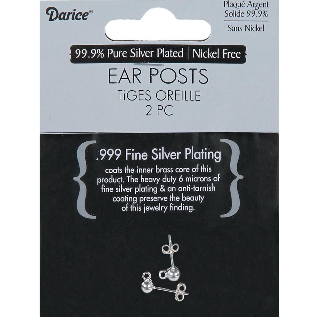 EAR POST STERLING PLATED 