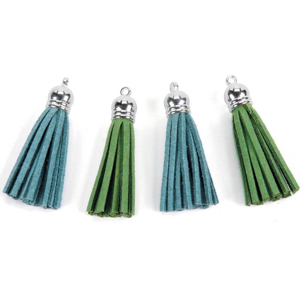 TASSEL SUEDE GREEN &amp; TEAL 