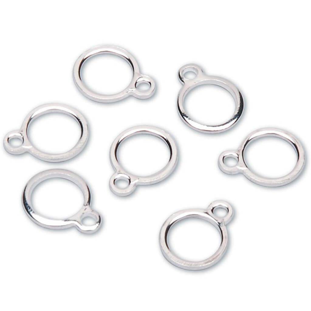 Jewelry Tags Open Circle Silver Plate 15pcs