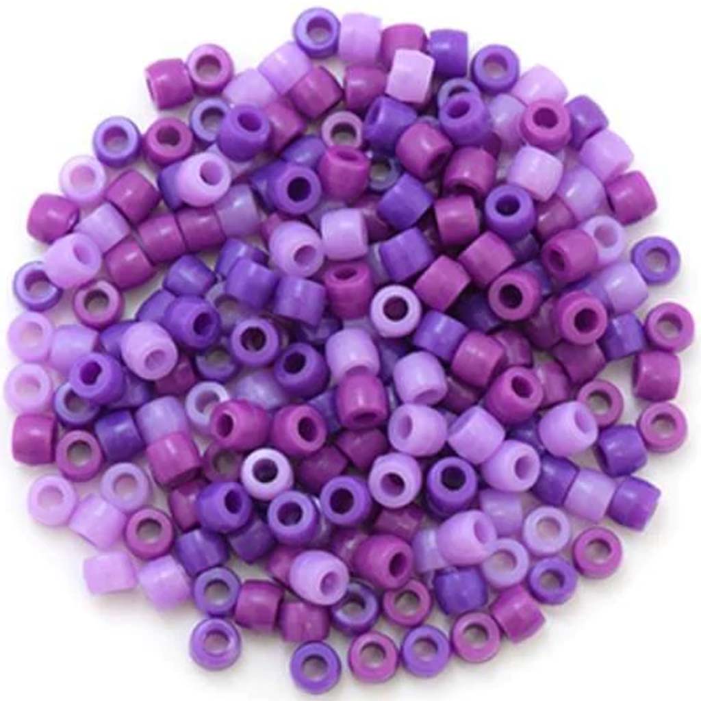 Pony Beads: 8mmx6mm Barrel Color-Mix Value-Pak x200 C) Viola 