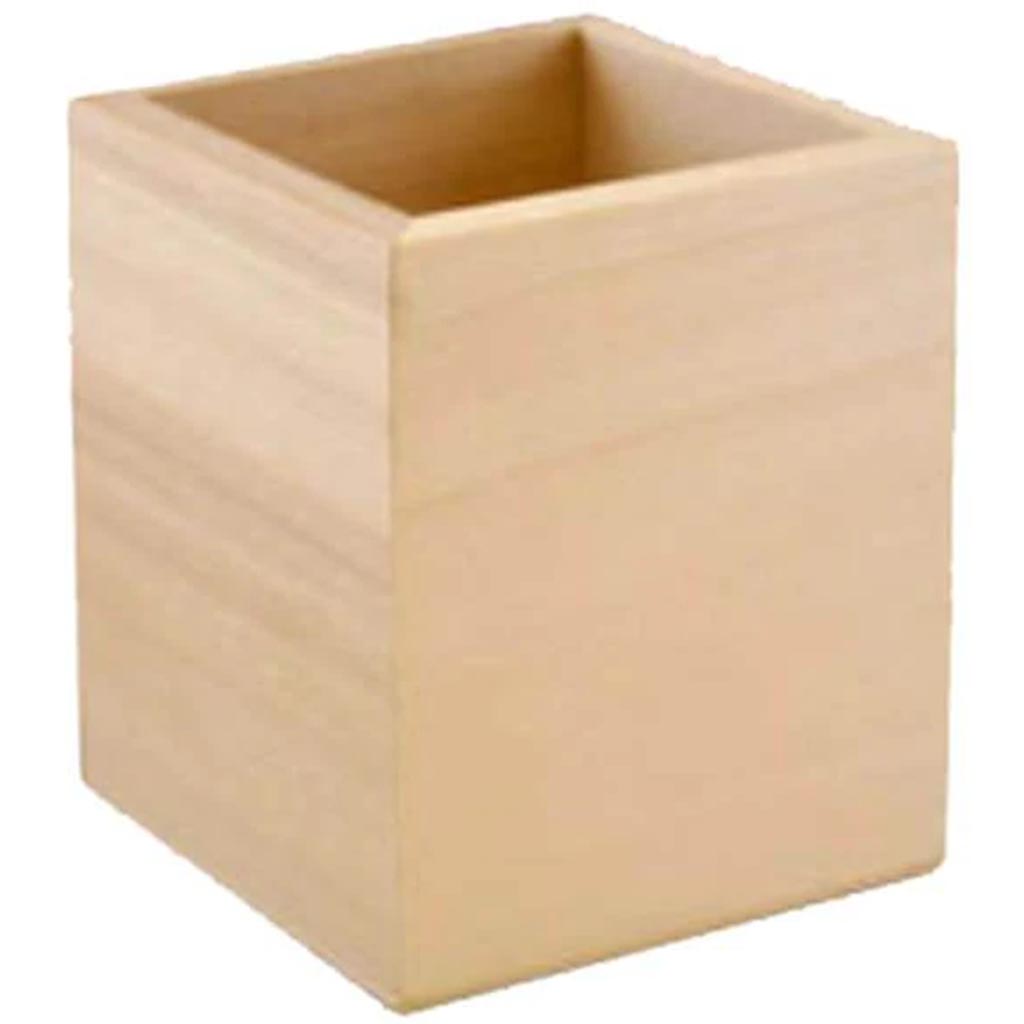 WOOD PEN/PENCIL TUBS SQUARE NATURAL 