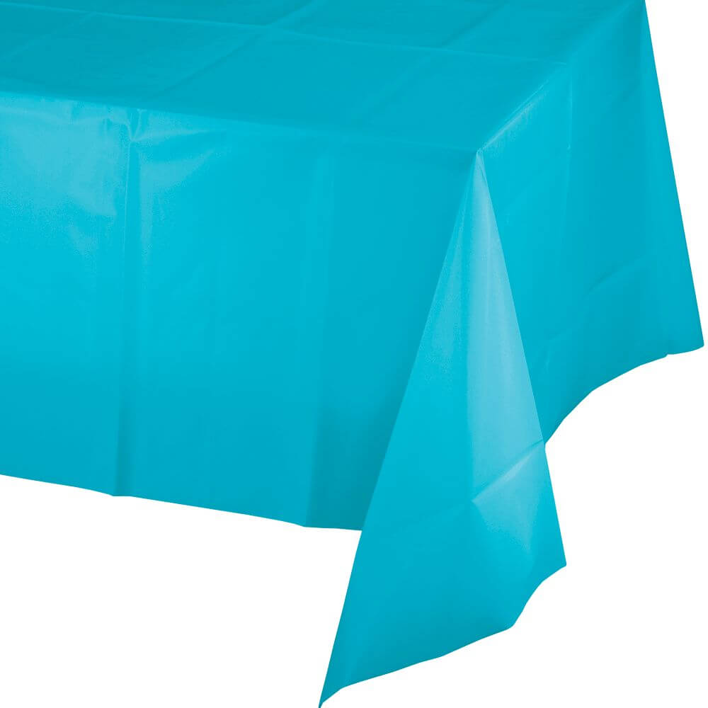 Plastic Tablecover Bermuda Blue 54in X 108in 