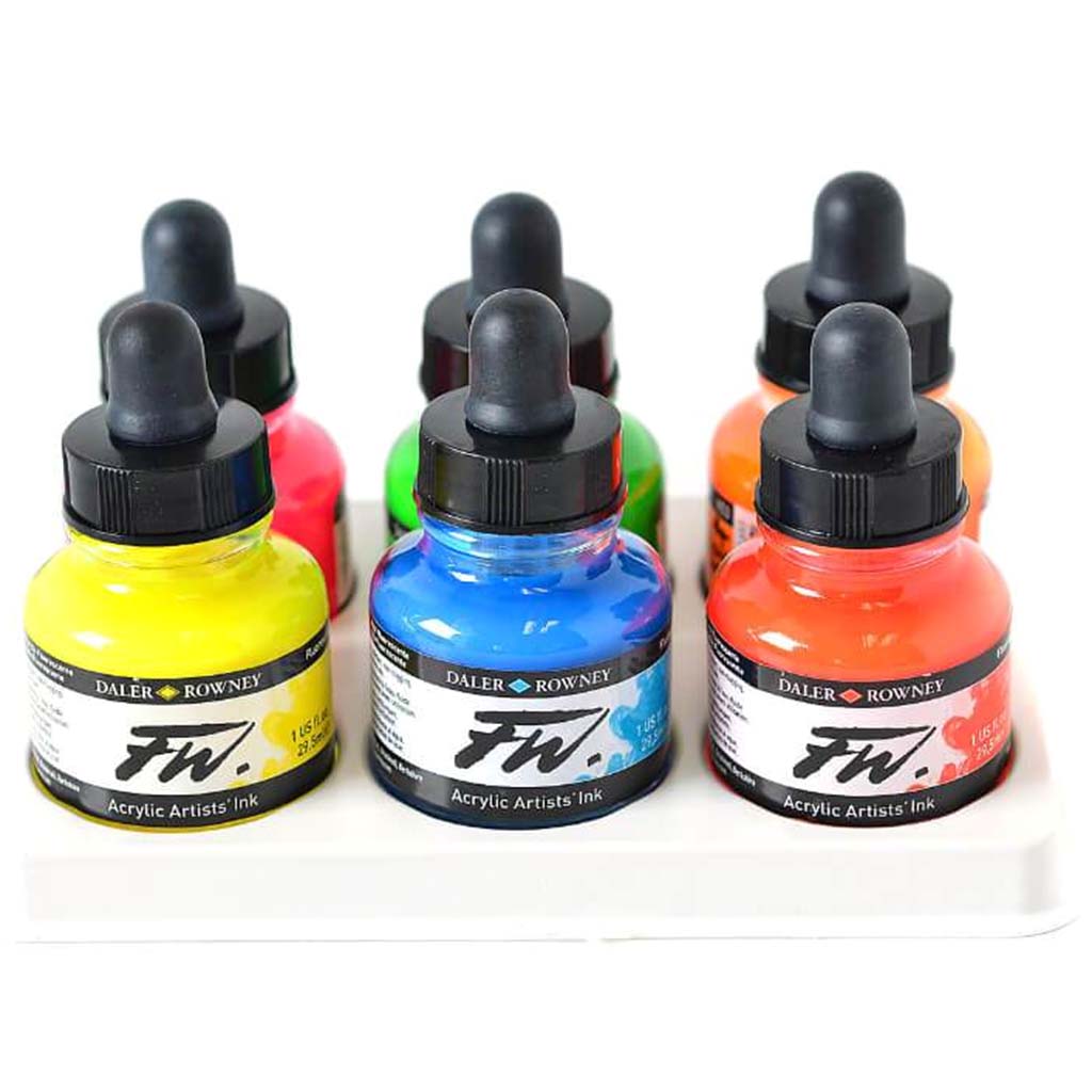 FW Acrylic Artist Ink Neon Set 6in x 29.5ml 