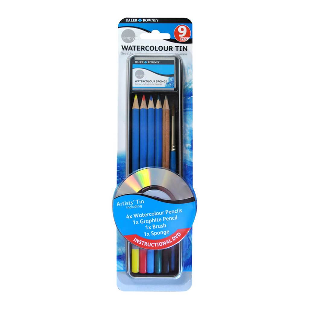 Simply Watercolor Pencil  Tin Set 9pcs