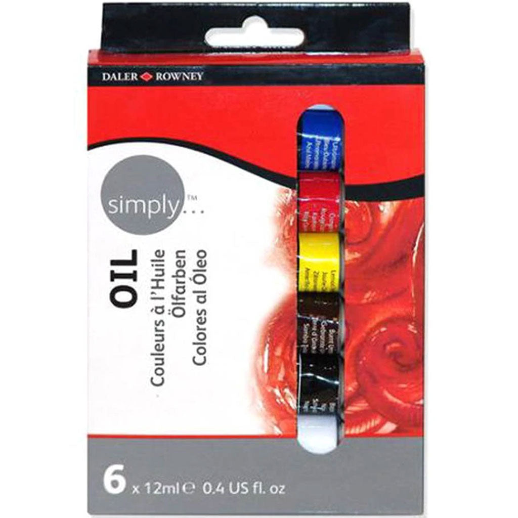 Daler Rowney Simply Oil Paints Set 6 Tubes x 12ml