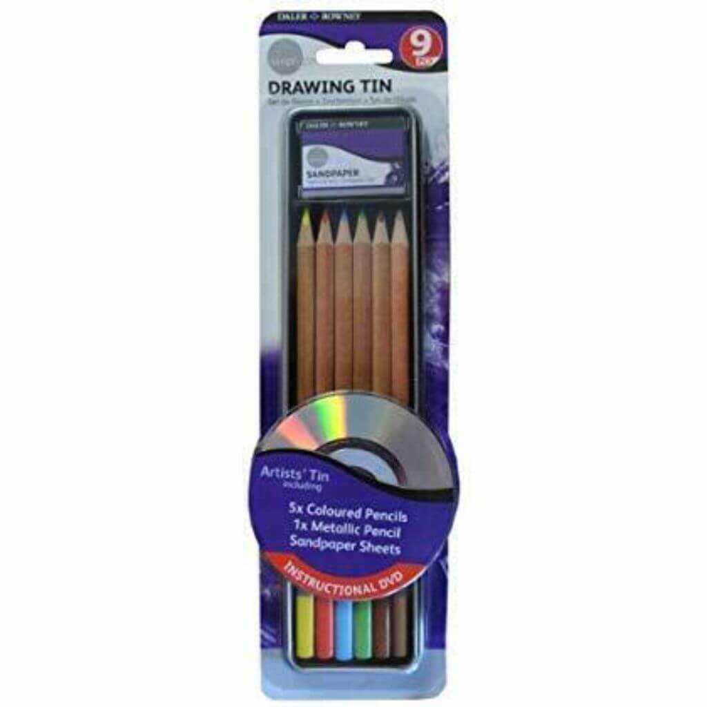 Simply Drawing Pencil Tin Set 9pc