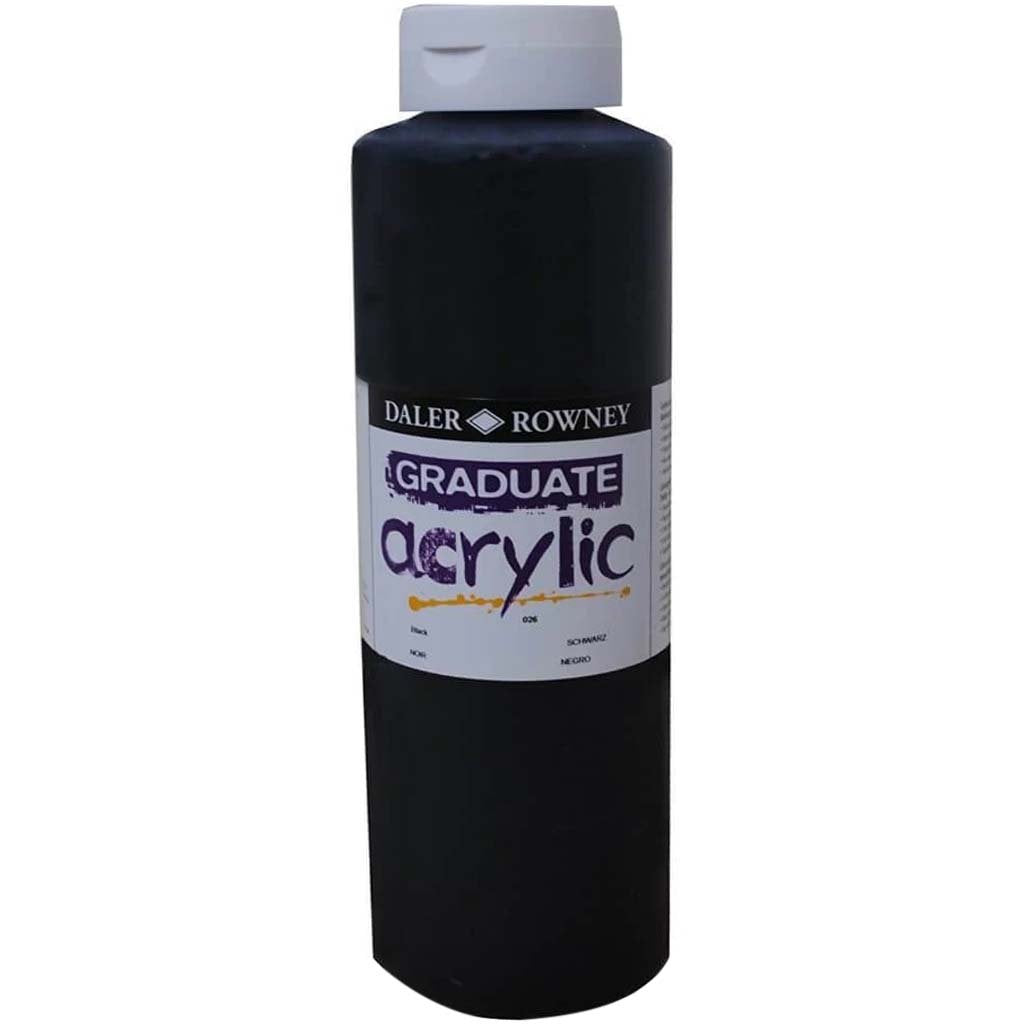 Graduate Acrylic Paint Bottle Black 1Liter