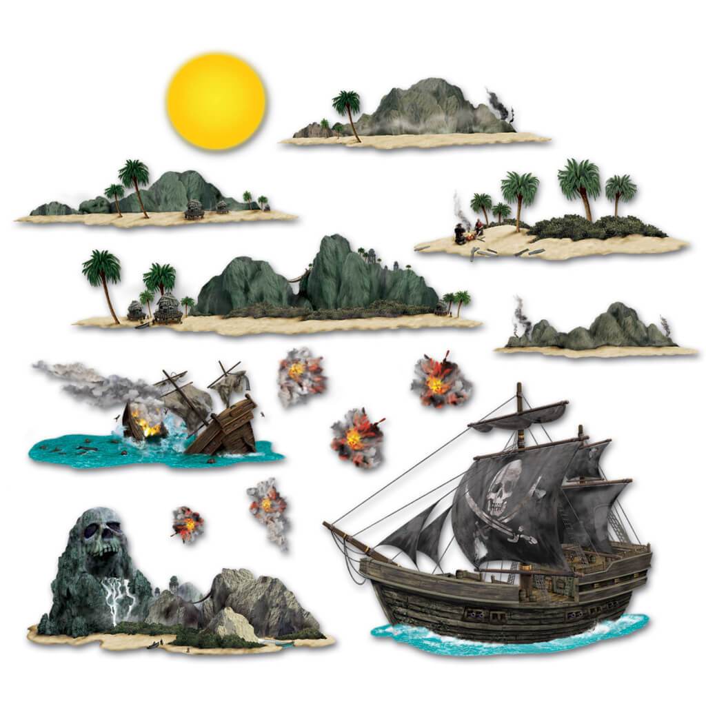 Pirate Ship &amp; Island Props 3.5in - 3ft 5.5in 