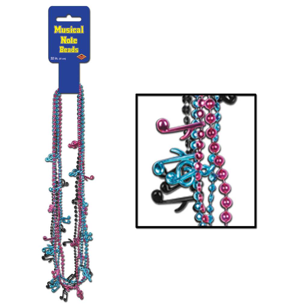 Musial Notes Beads 32in 