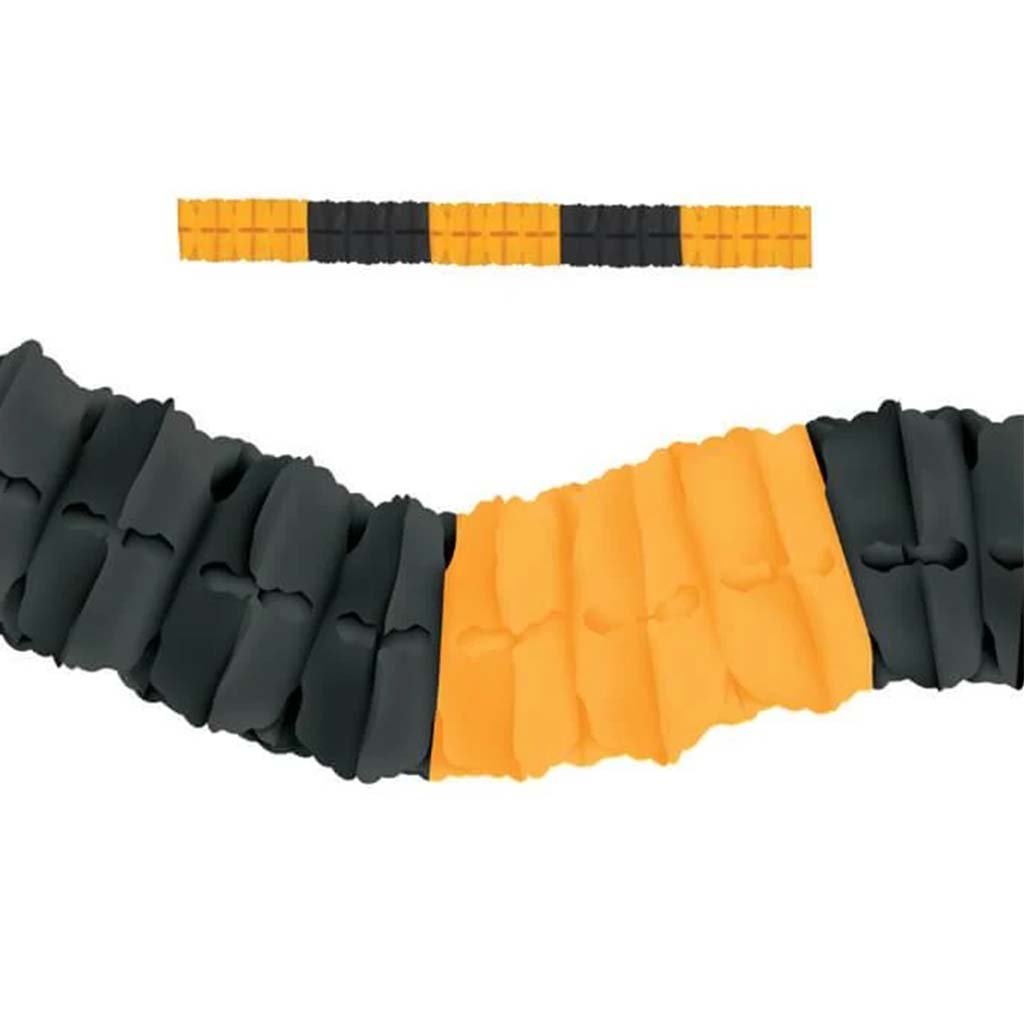 Leaf Garland 4.5in x 12ft Black/Golden Yellow 