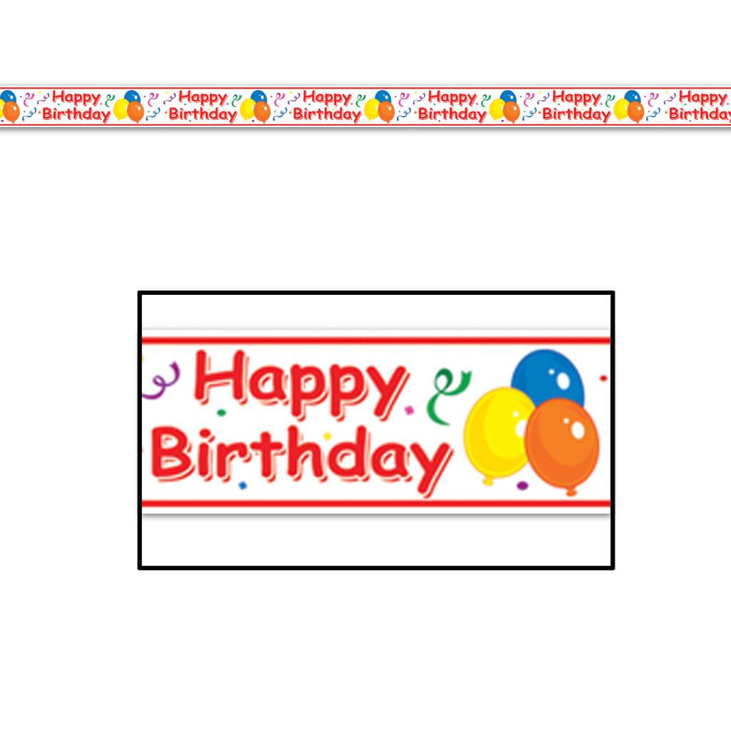 Happy Birthday Party Tape 3in x 20ft 