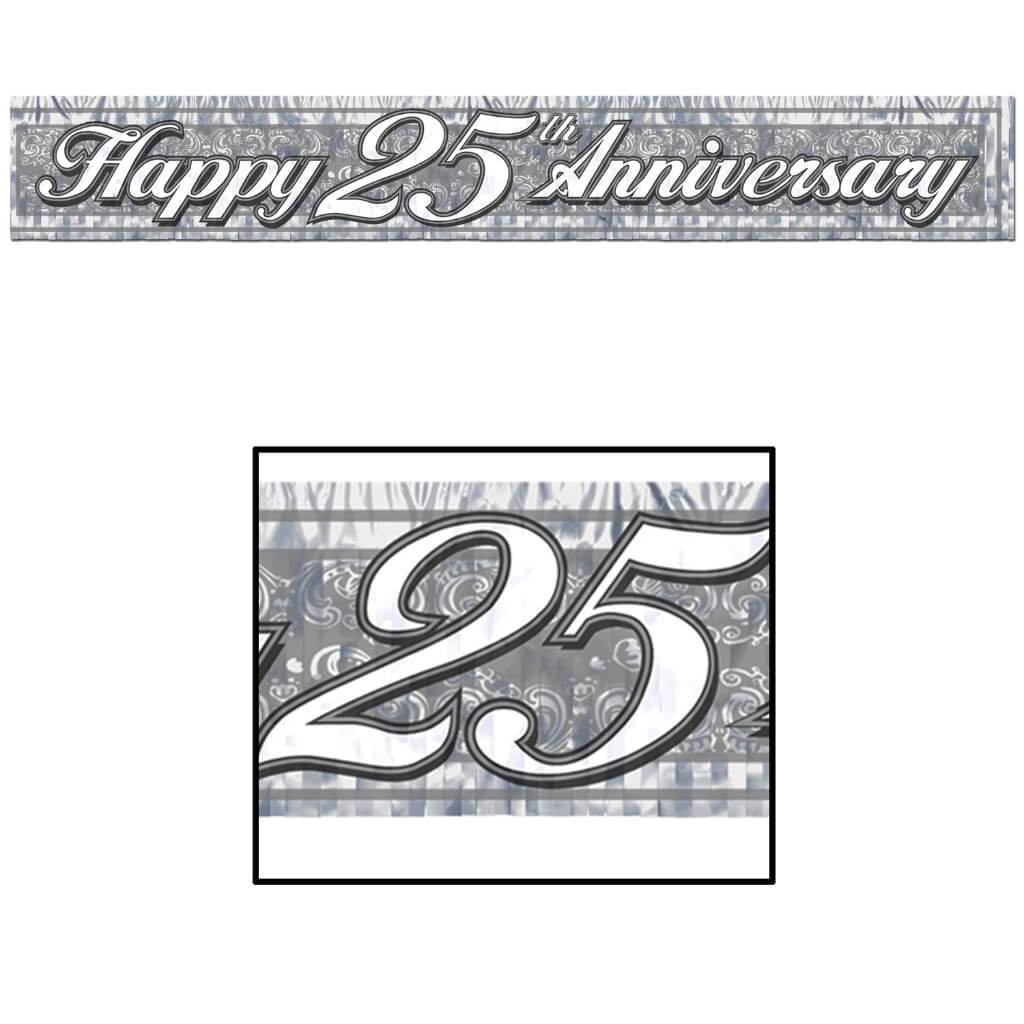 Metallic 25th Anniversary Fringe Banner 