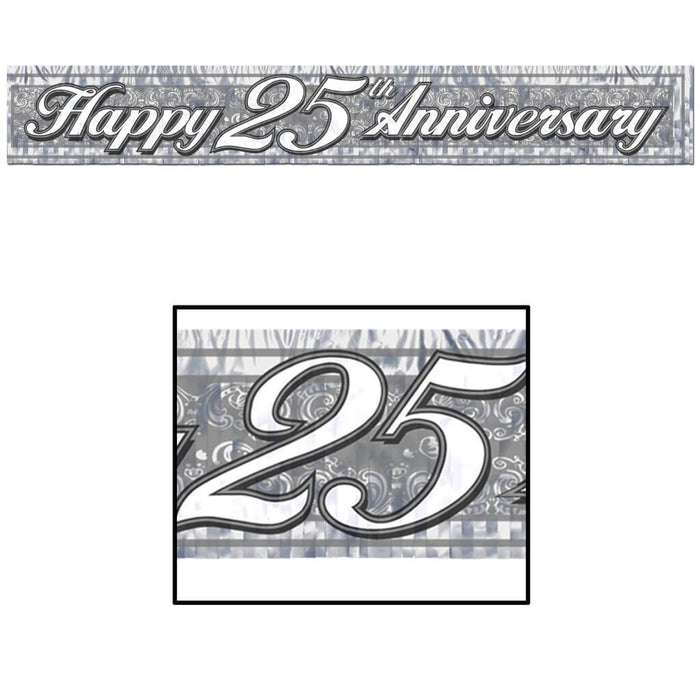 Metallic 25th Anniversary Fringe Banner 