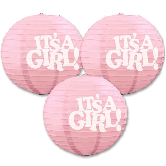 It's A Girl! Paper Lanterns 9.5in 