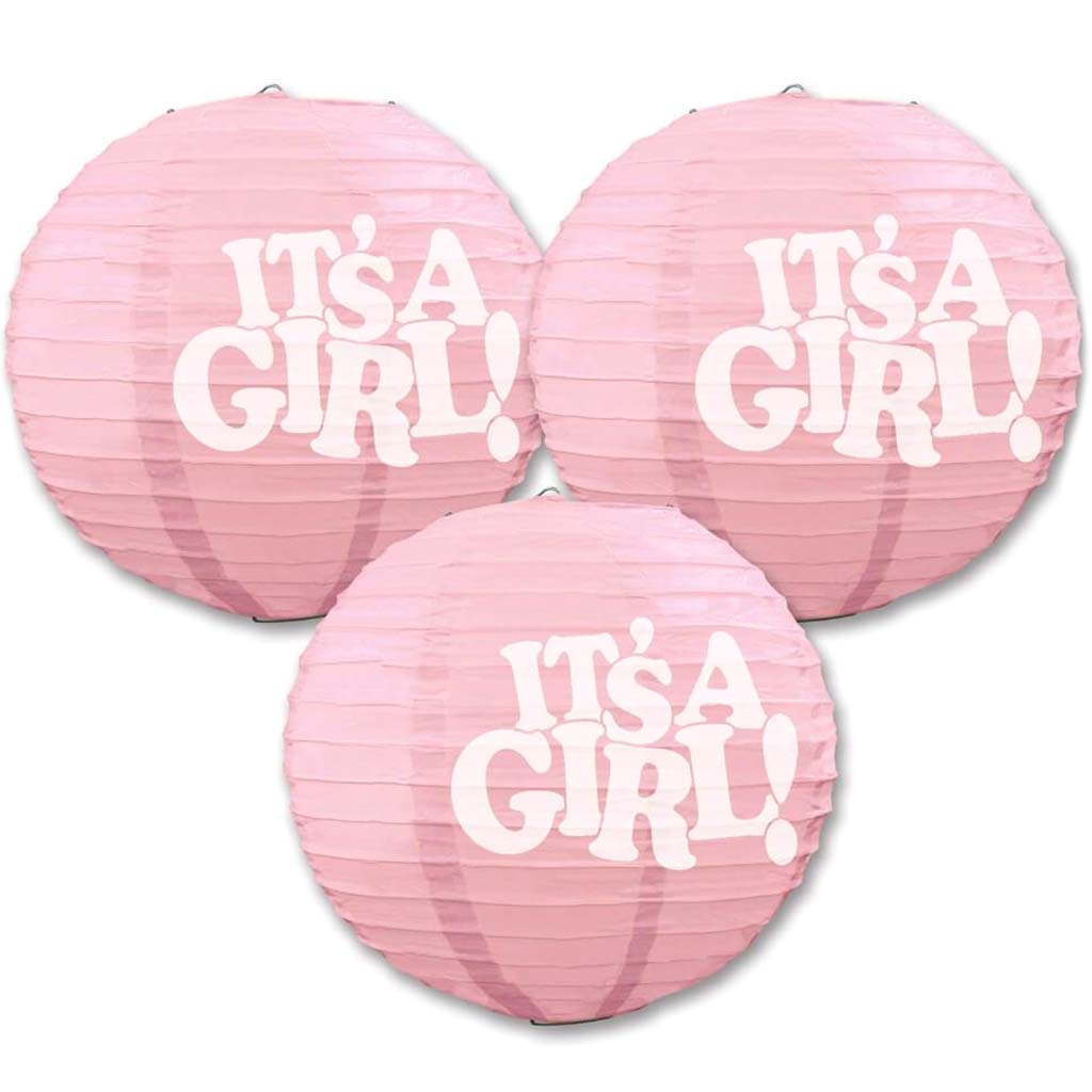 It's A Girl! Paper Lanterns 9.5in 