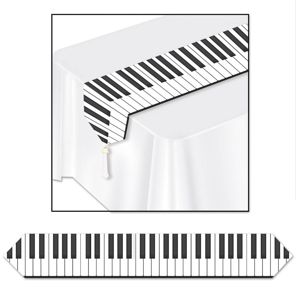 Printed Piano Keyboard Table Runner 