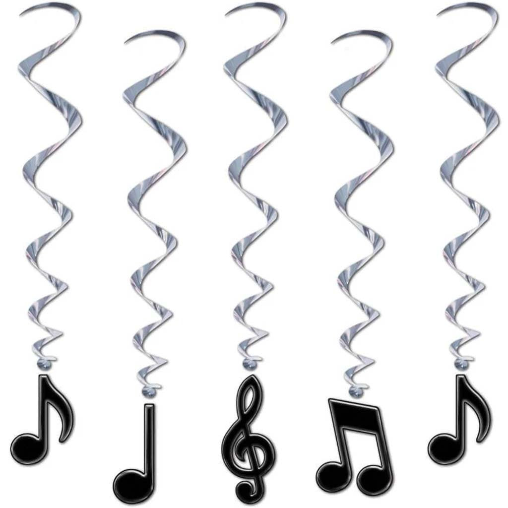 Musical Notes Whirls 3ft Black 