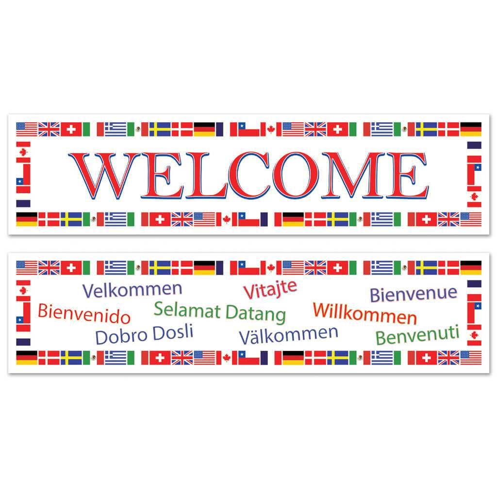 International Welcome Banners 15in X 5ft 