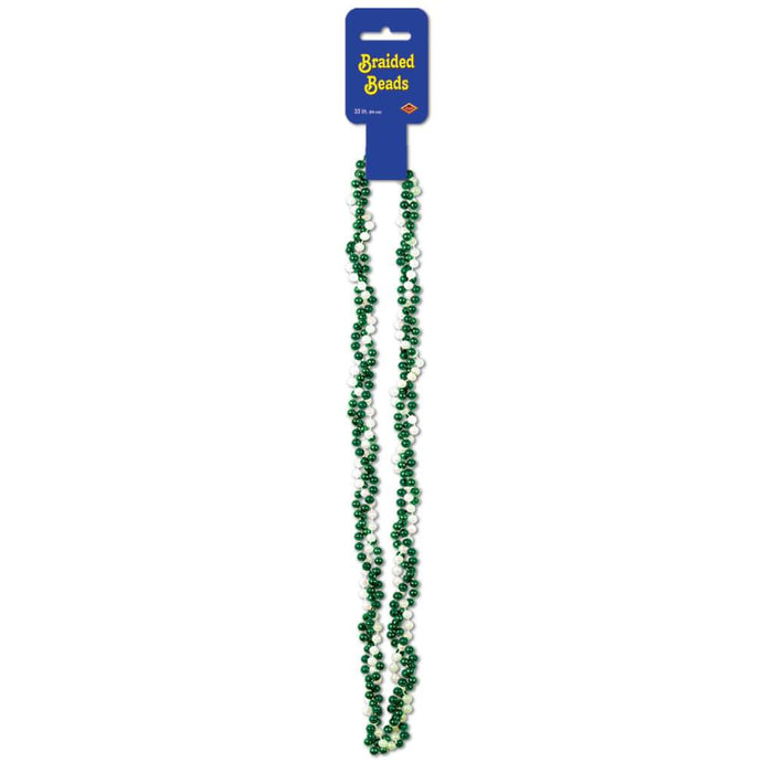 Beads Braided Green White 