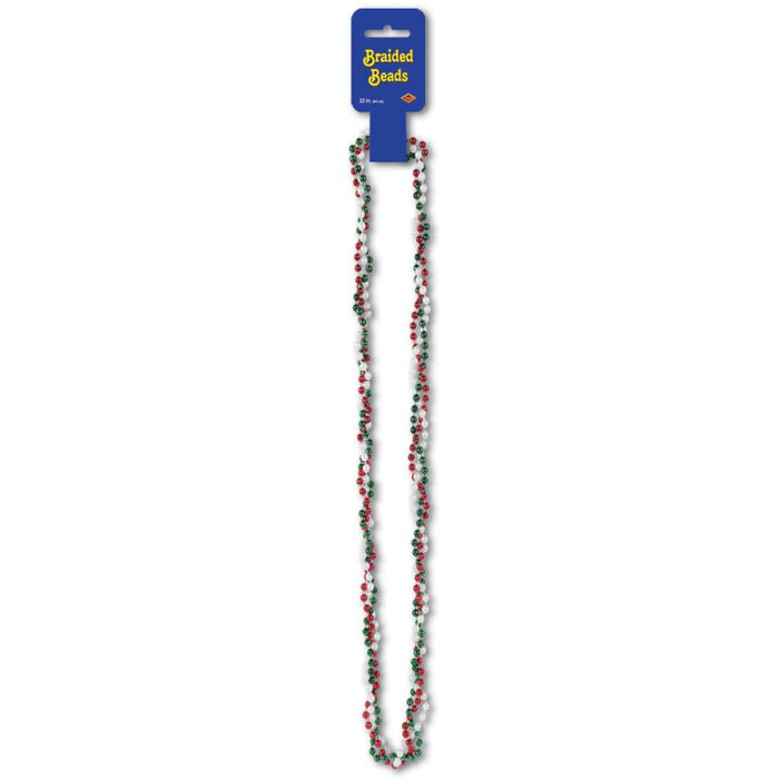 Beads Braided White Green 