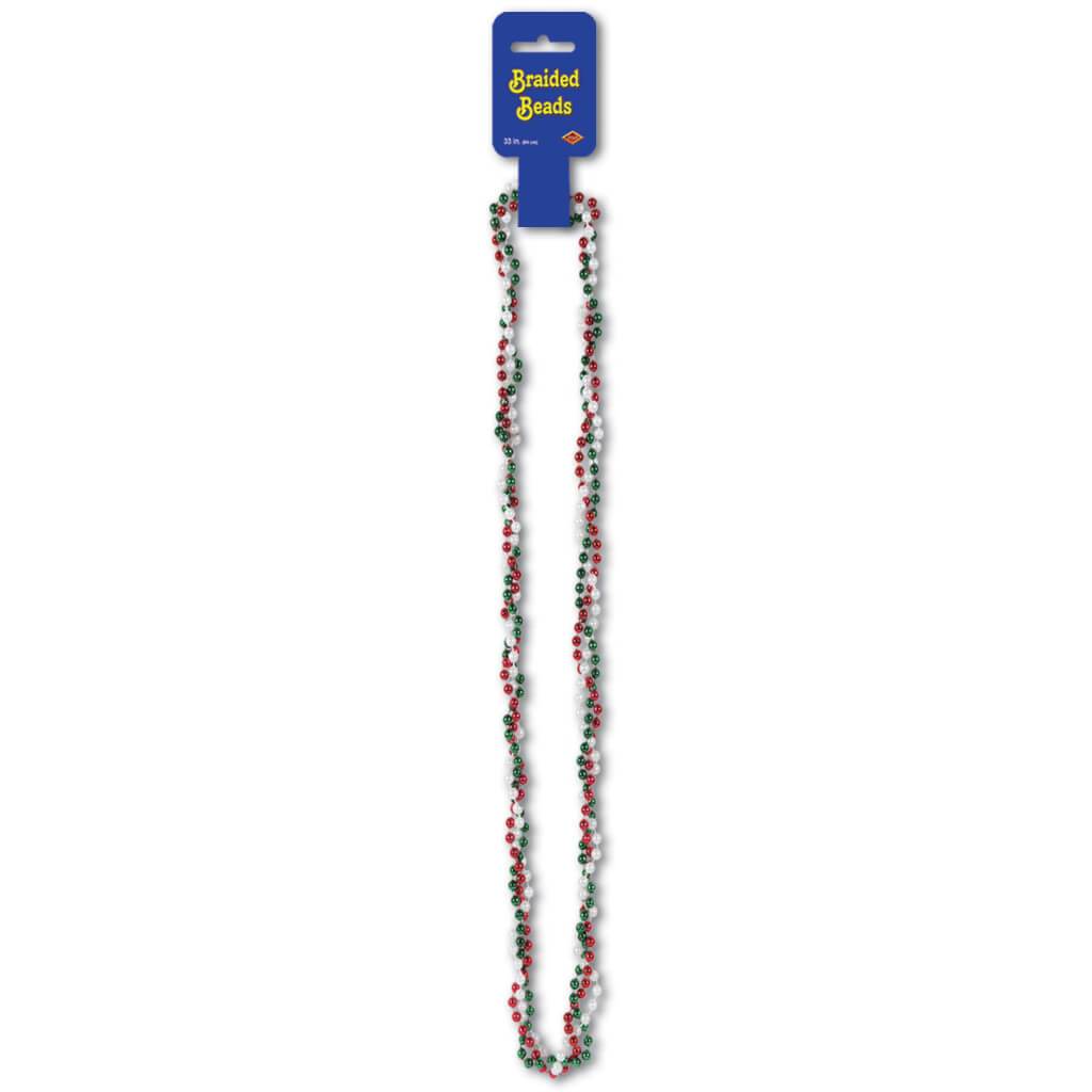 Beads Braided White Green 
