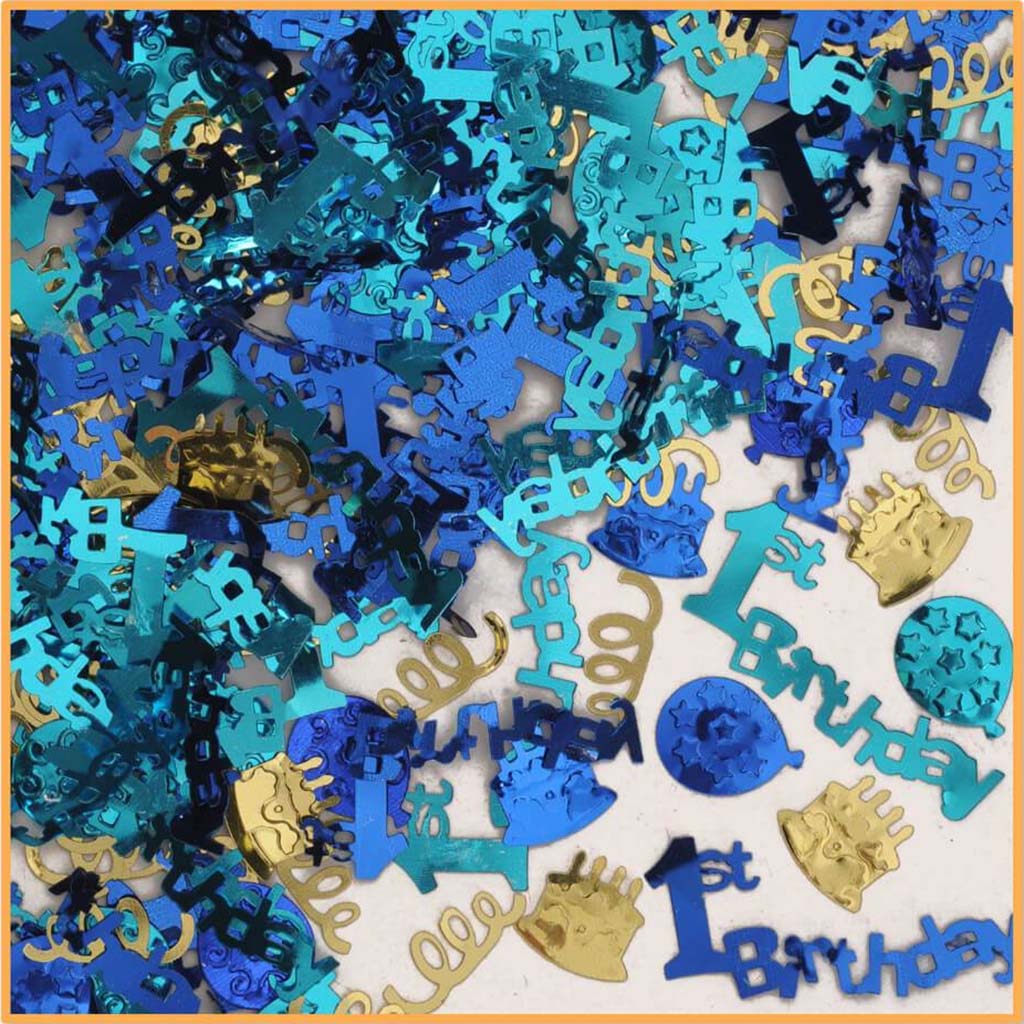 Confetti 1st Birthday Blue 