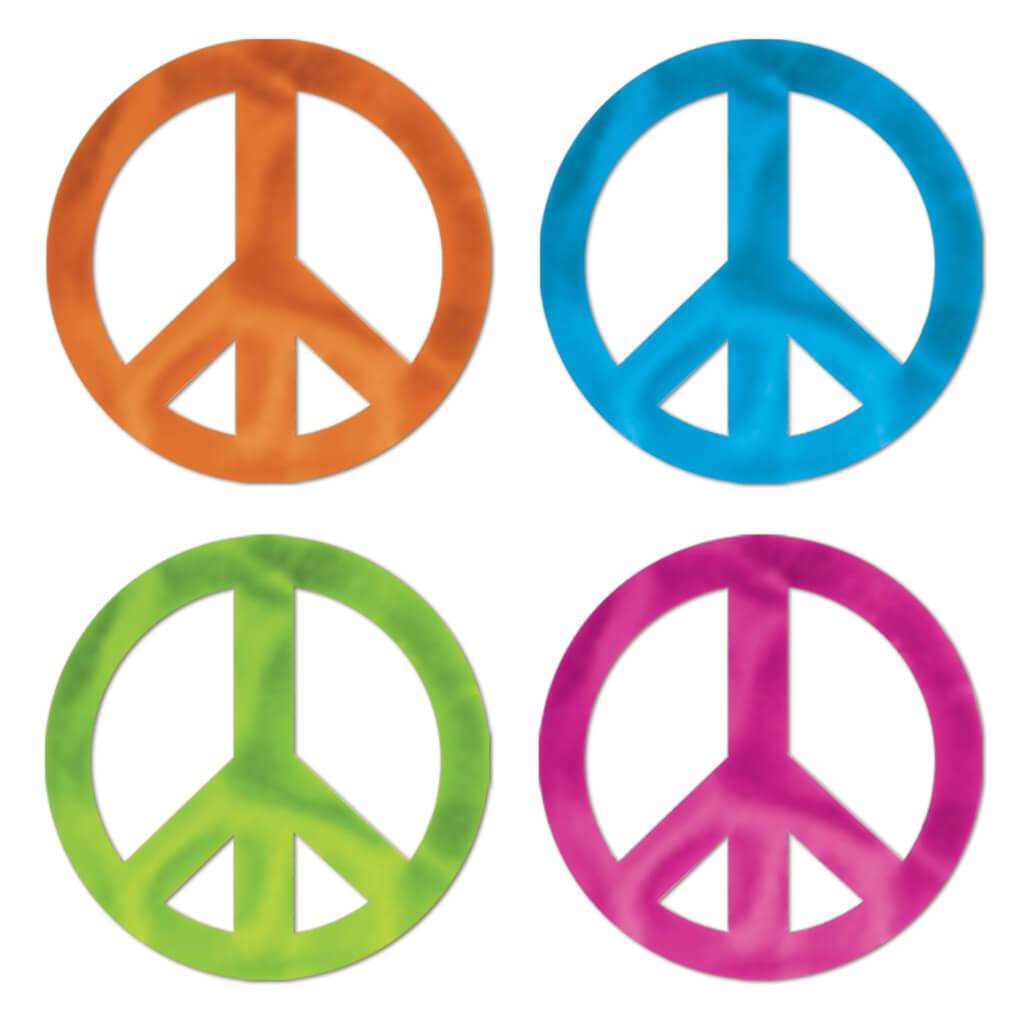 Metallic Peace Sign Silhouettes 