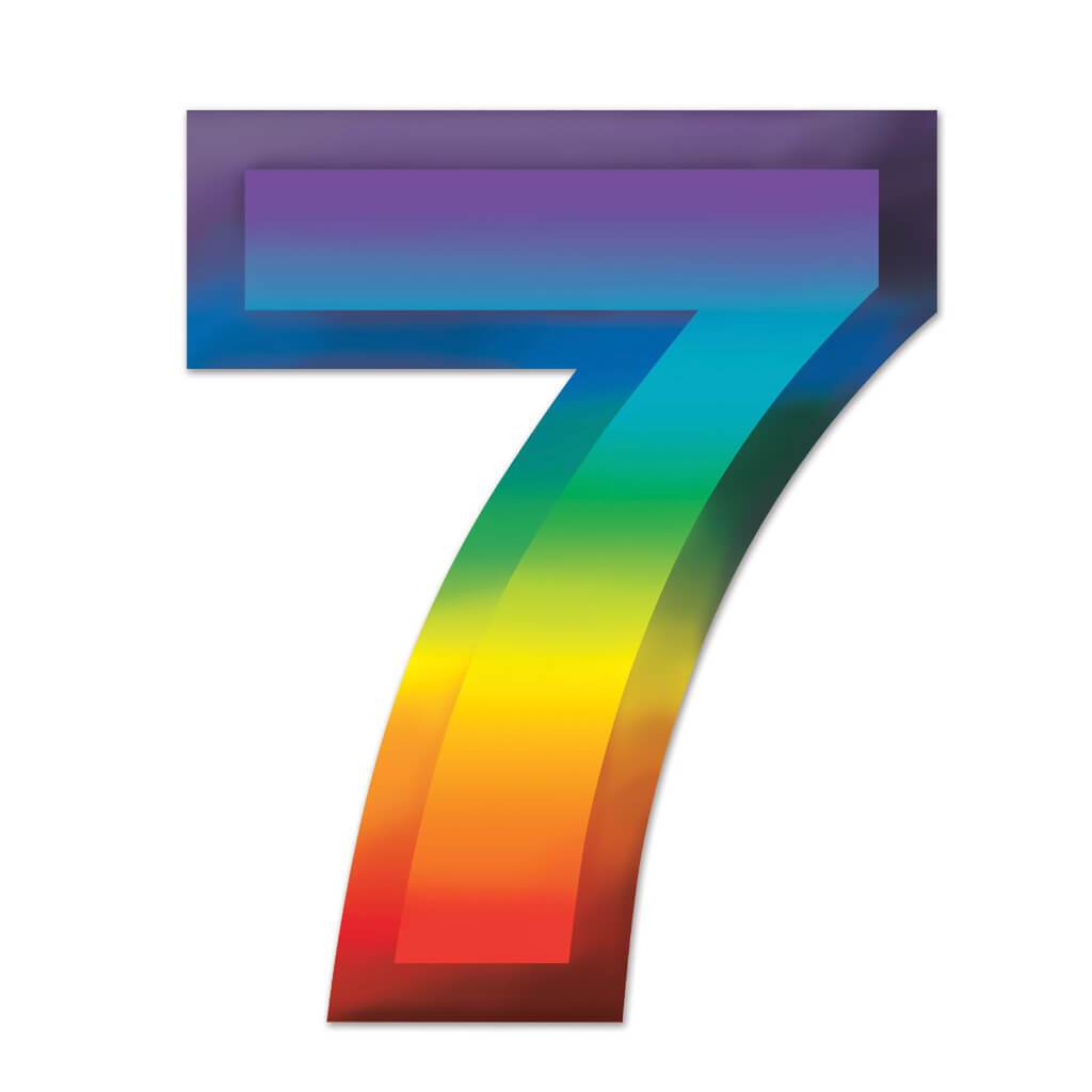 3-D Number 7in Multicolor 