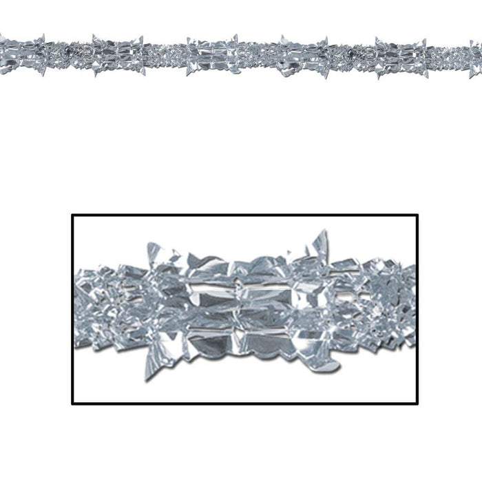 Metallic Garland 8in x 9ft Silver 