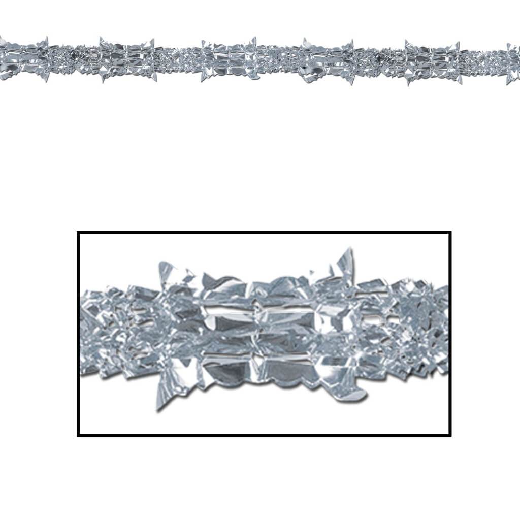 Metallic Garland 8in x 9ft Silver 