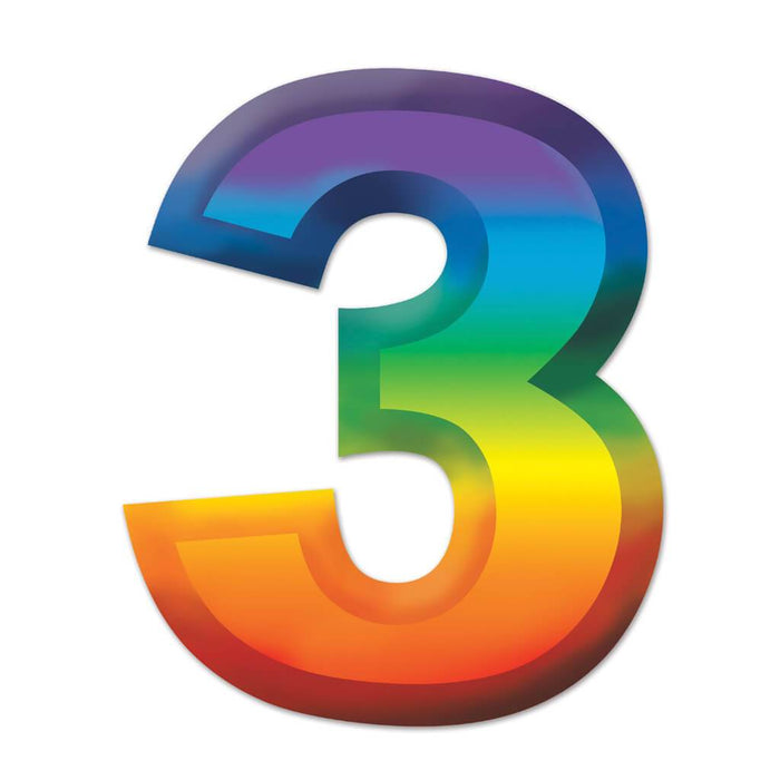 3-D Number 3in Mcolor 