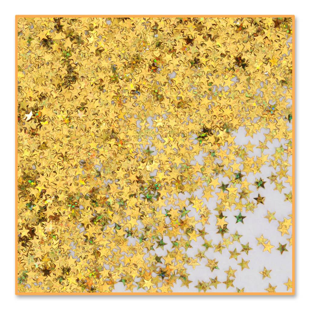 Gold Holographic Stars Confetti 0.5oz 