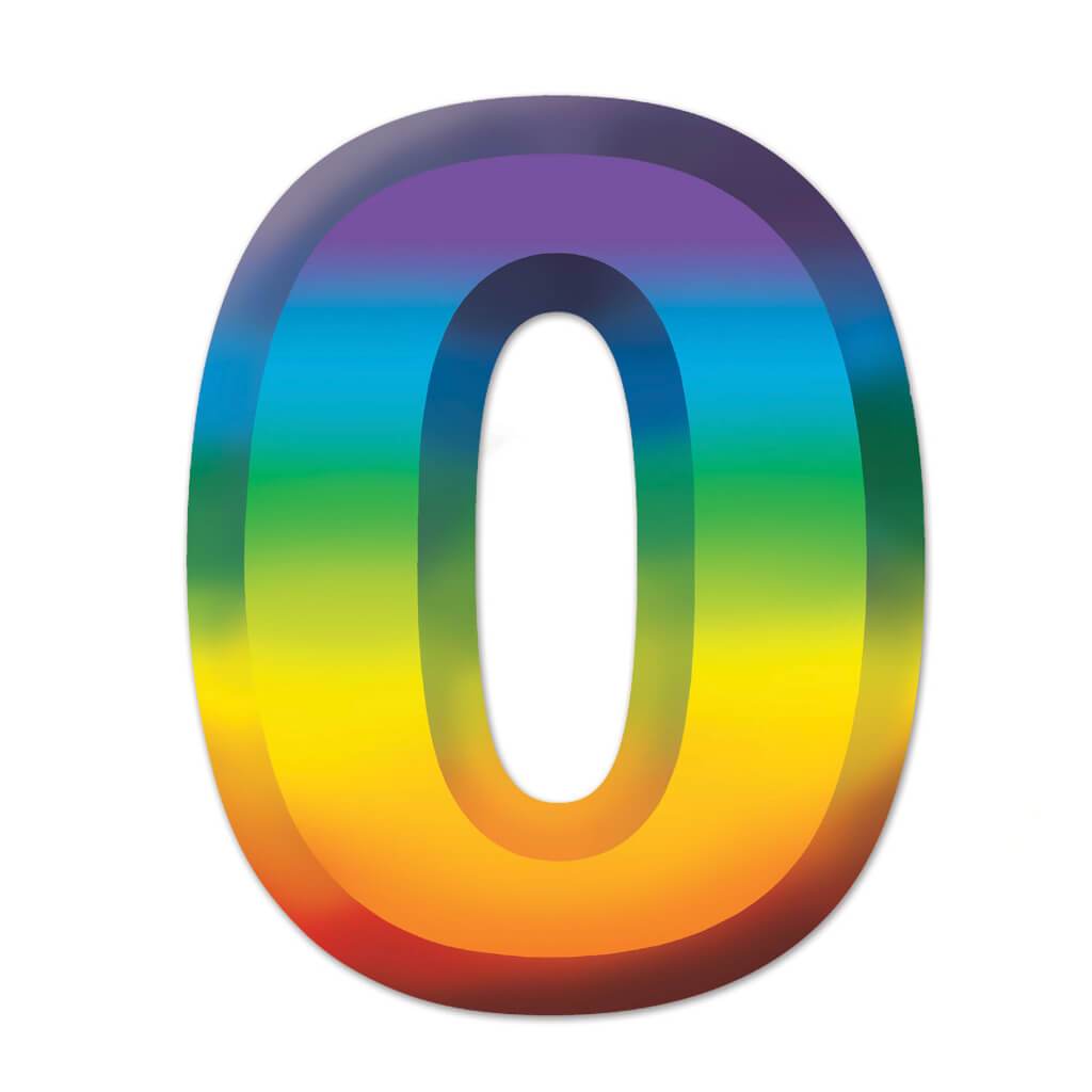 Multi-Color Plastic 3-D Number "0" 