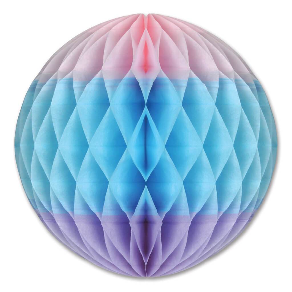 Tissue Ball 12in Pink, Light Blue, Lavender 