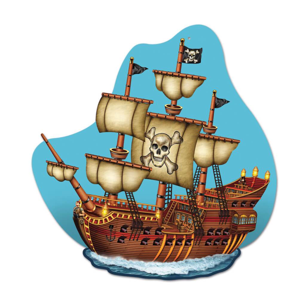 Pirate Ship Wall Plaque 15in 