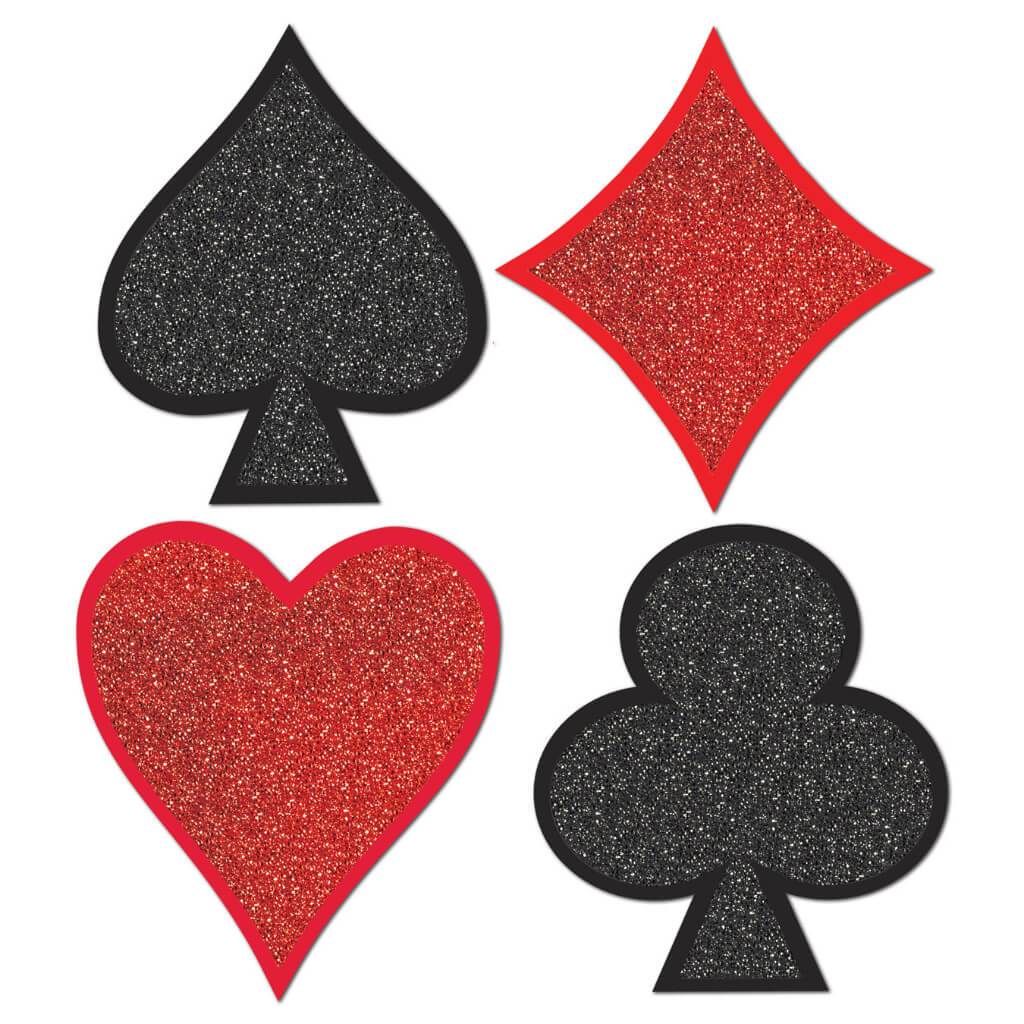 Glittered Card "Suit" Cut-Outs 