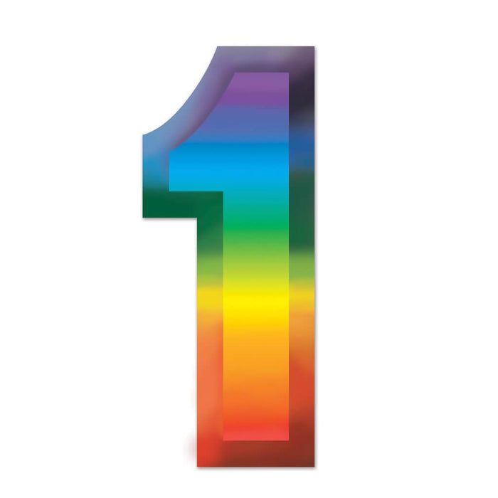 3-D Number 1in Multicolor 