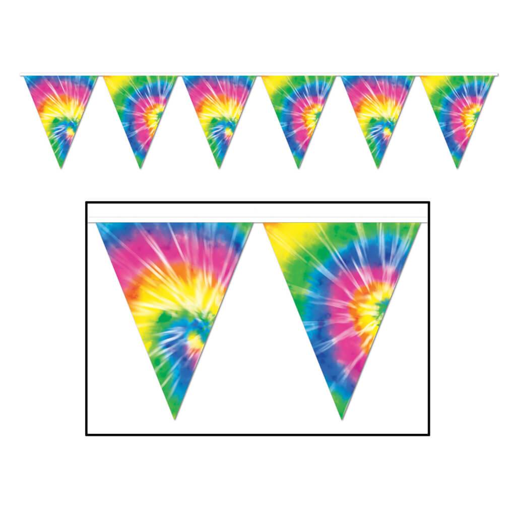 Banner Pennant Tie Dyed 11in x 12in 