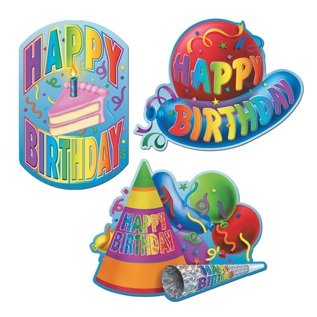 Cut-Outs Happy Birthday 11.5in x 12in 