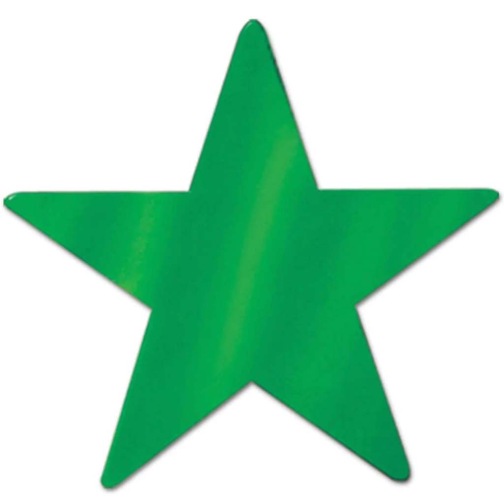 Metallic Stars 3.75in Green 