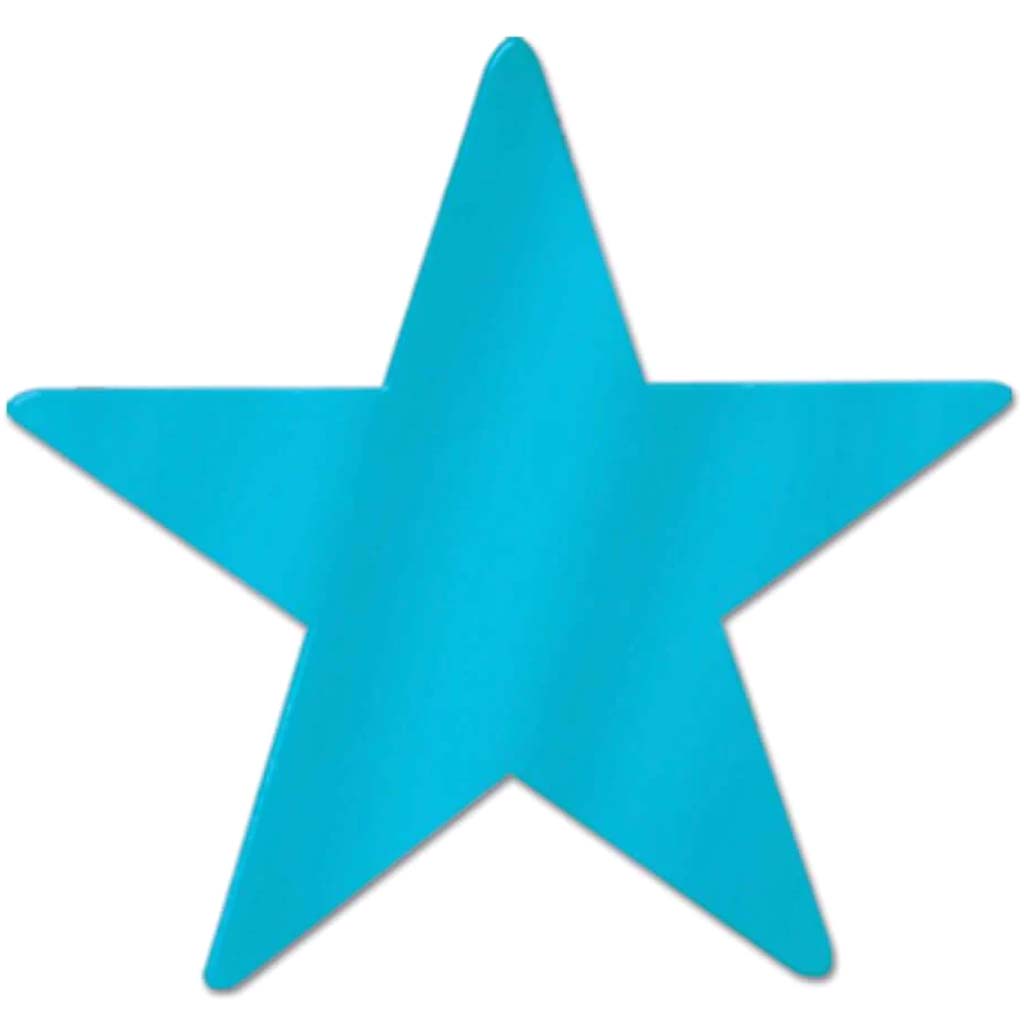 Turquoise Metallic Stars 3.75in 