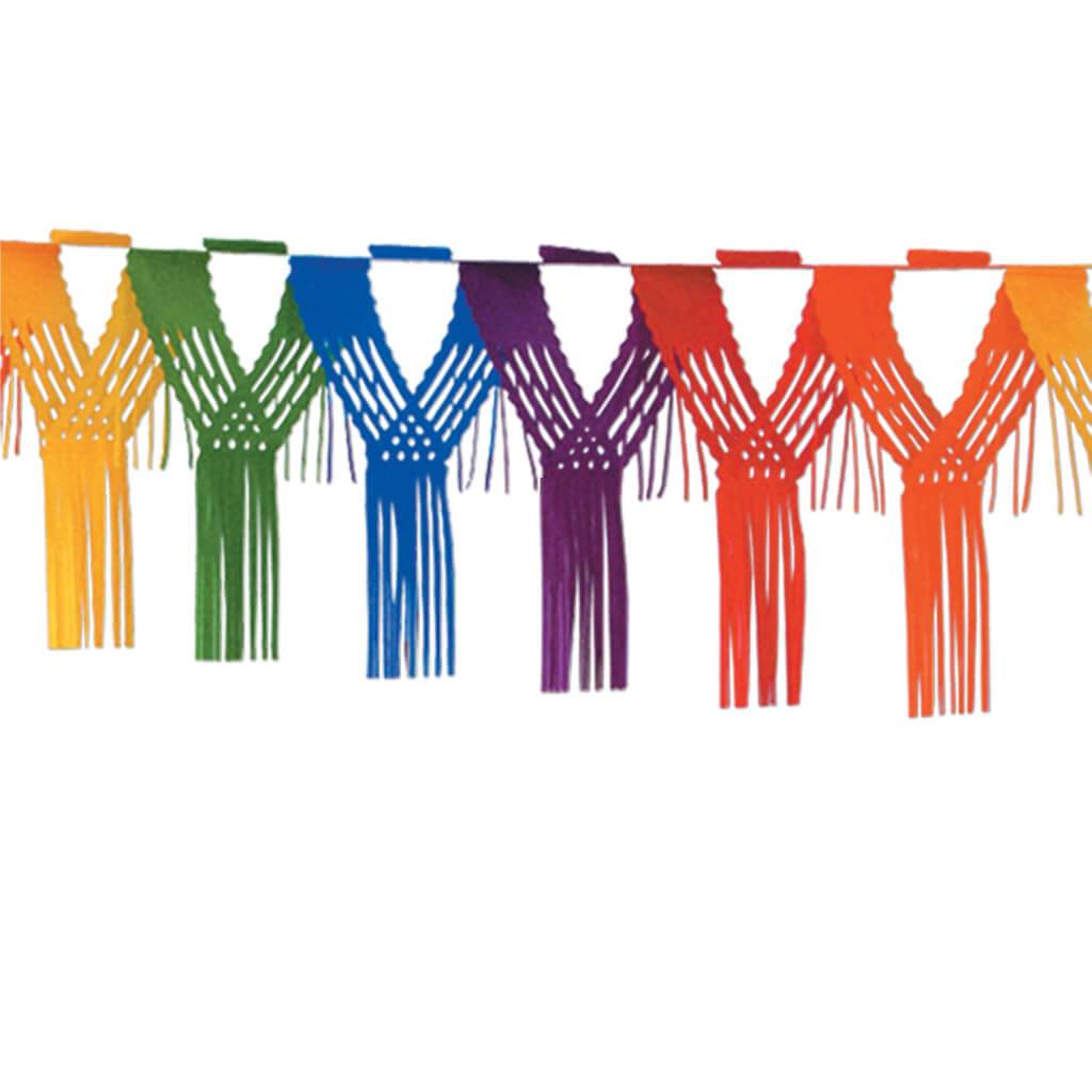 Drop Fringe Garland 20in x 12ft Rainbow 