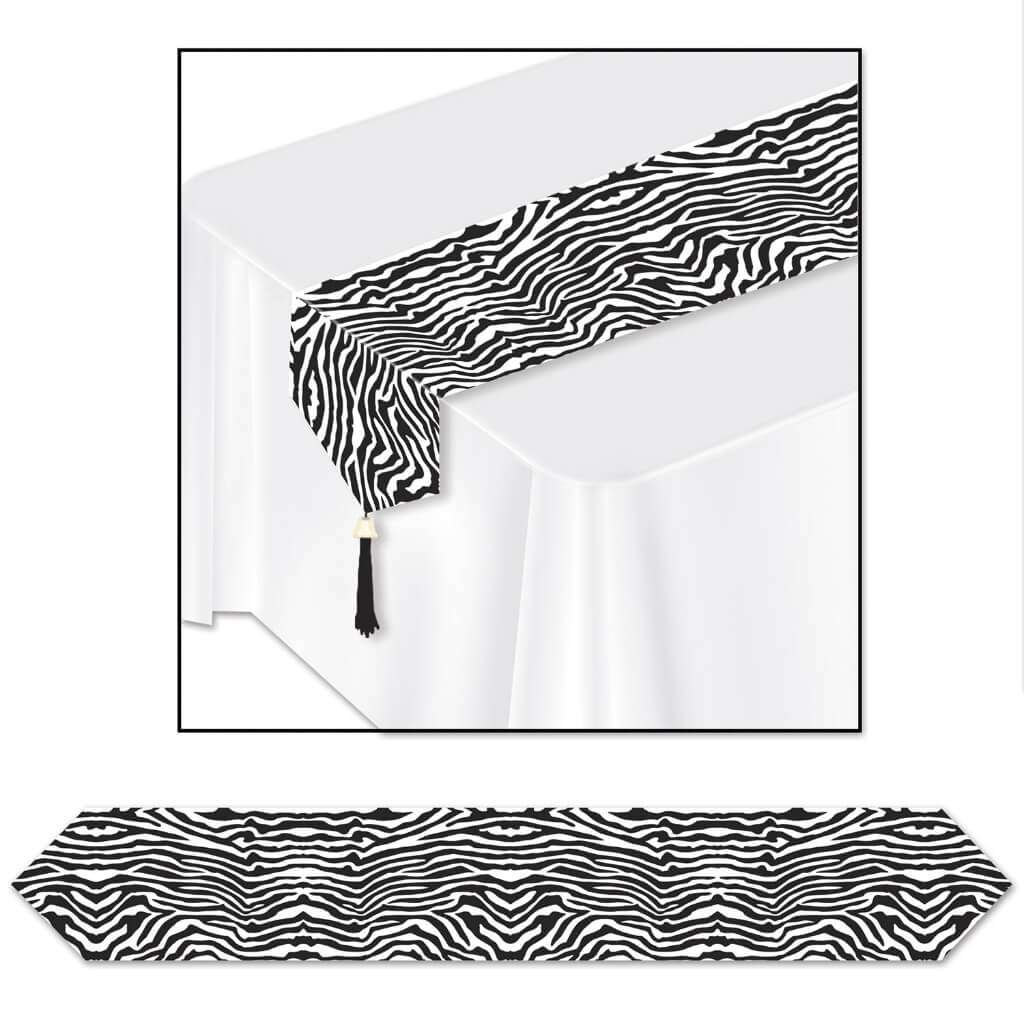 Printed Zebra Print Table Runner 