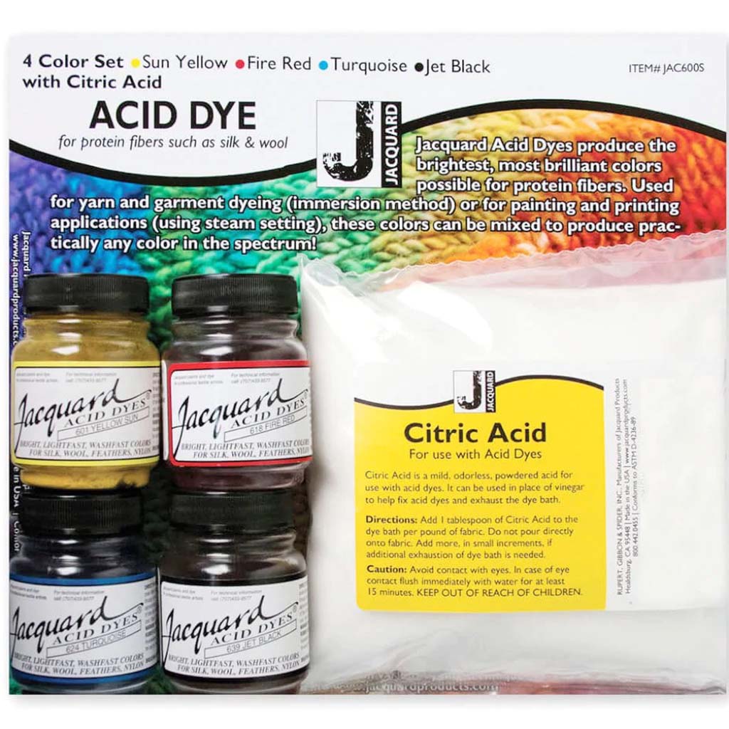ACID DYE 4 COLOR SET WITH CITRIC ACID