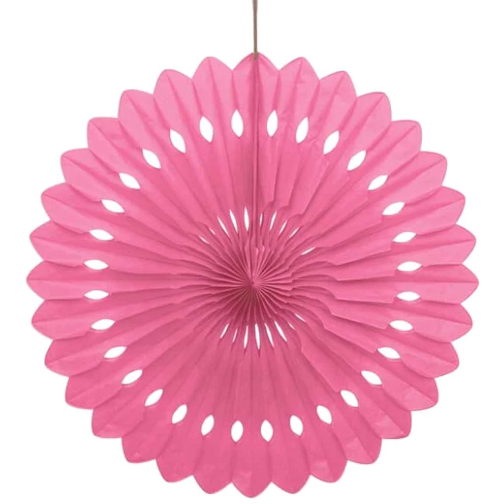 Tissue Paper Fans 16in, Hot Pink 