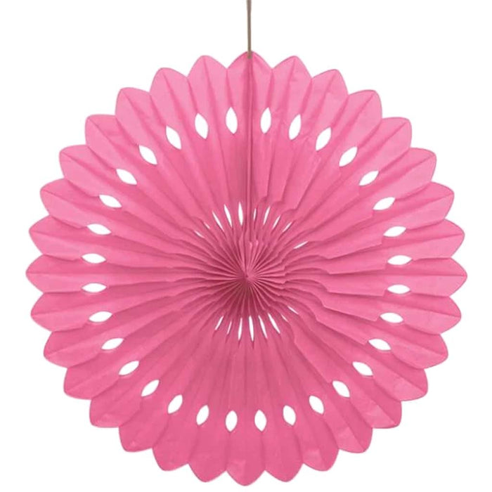 Tissue Paper Fans 16in, Hot Pink 